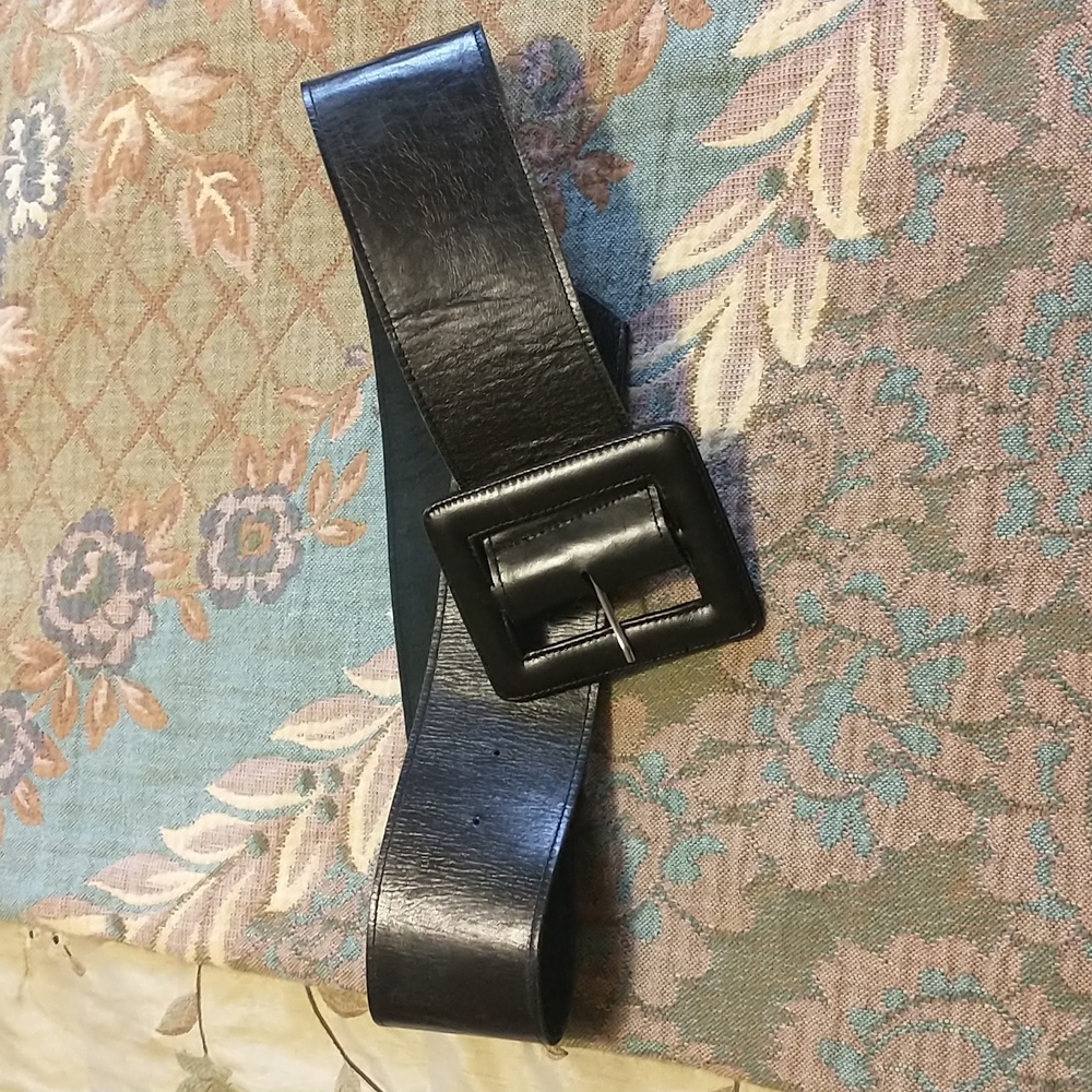 Robert Rodriguez Black Wide Leather Belt
